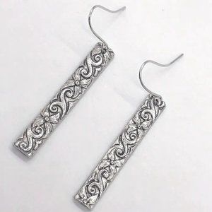 CARVED DESIGN DANGLES in Silver